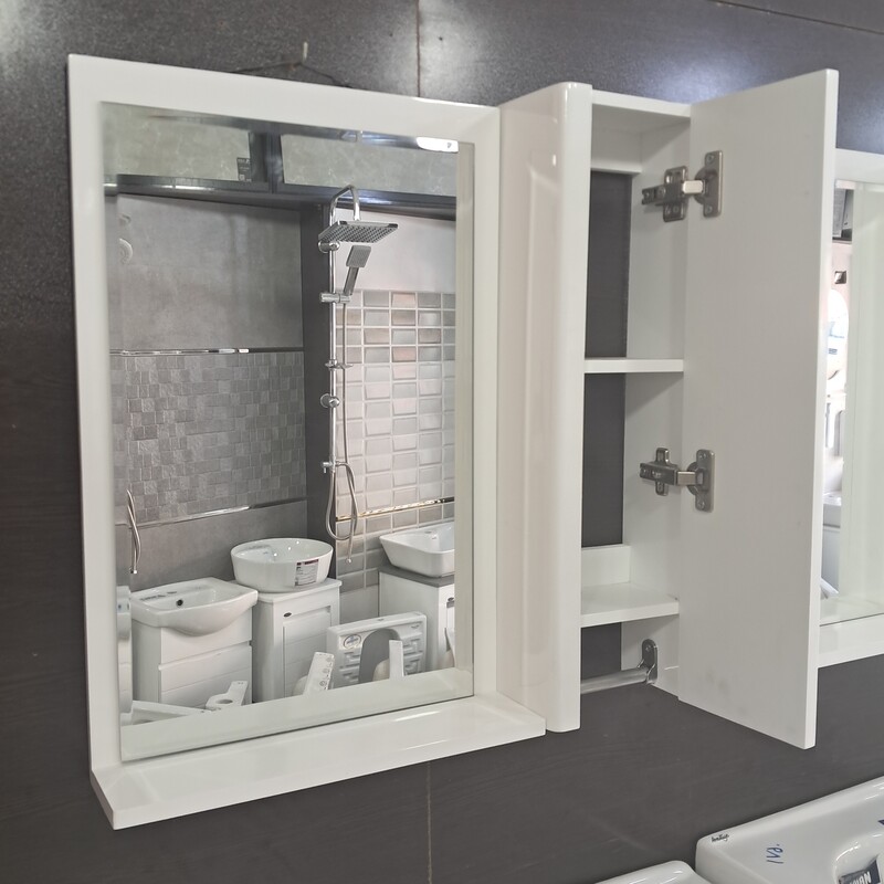 آینه و باکس PVC سهند ضدآب دوتکه با آینه ضداکسید (عرض 59 ارتفاع 60)
