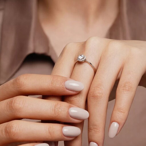 انگشتر شوپینگ سولیتر  سفید رنگ ثابت ضد حساسیت
