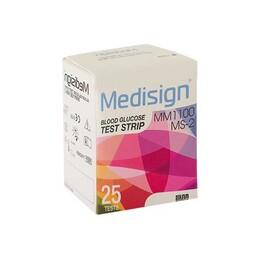 نوار تست قند خون مدیساین بسته 25 عددی  Medisign Test Strips

