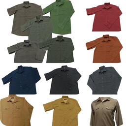 پیراهن دوجیب کتان لی مردانه در سایز بندی ورنگهای مختلف سایزبندی لارج تا 4ایکس لارج