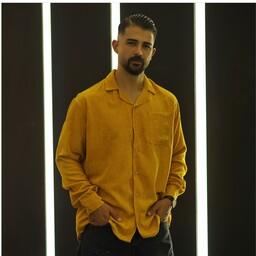 پیراهن مردانه کبریتی خردلی مدل Behtash