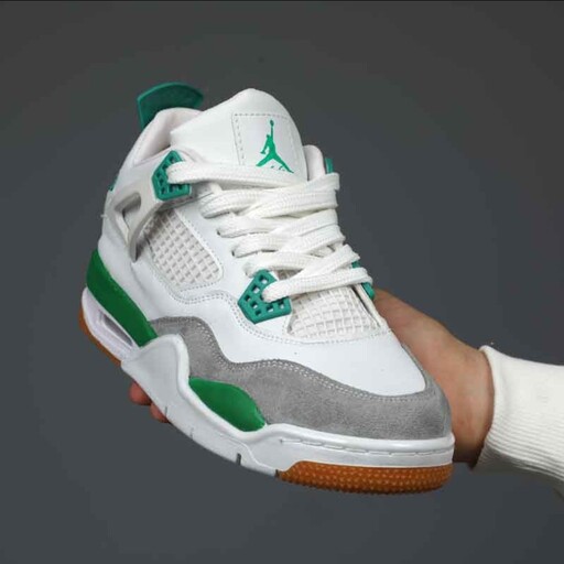 کتونی مردانه نایک ایر جردن 4 رترو سفید سبز کد 99 Nike Air Jordan 4 Retro باتیس بوتیک