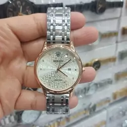 ساعت مچی مردانه بند استیل رنگ ثابت تقویم فعال رولکس ROLEX