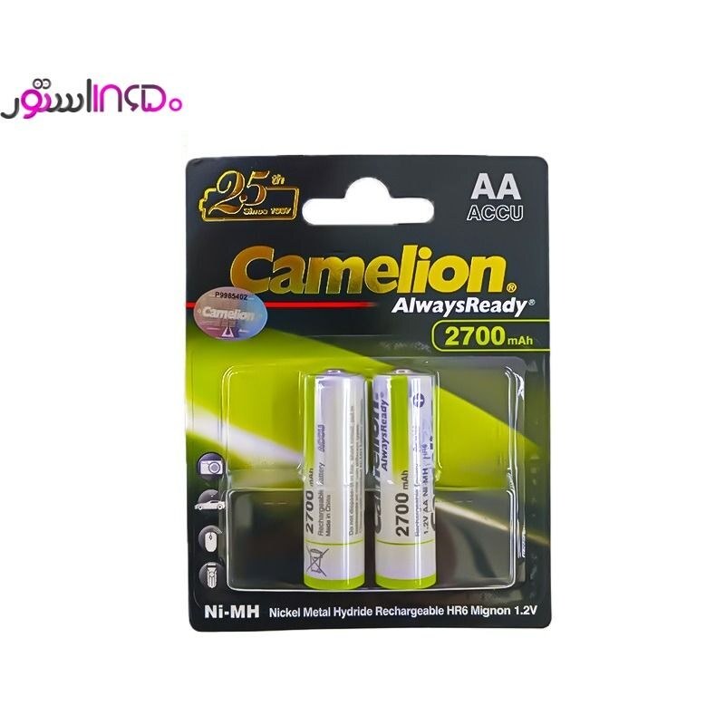 باتری شارژی قلمی کملیون Camelion AA 2700mAh Ni-MH 1.2v- کارت دو عددی