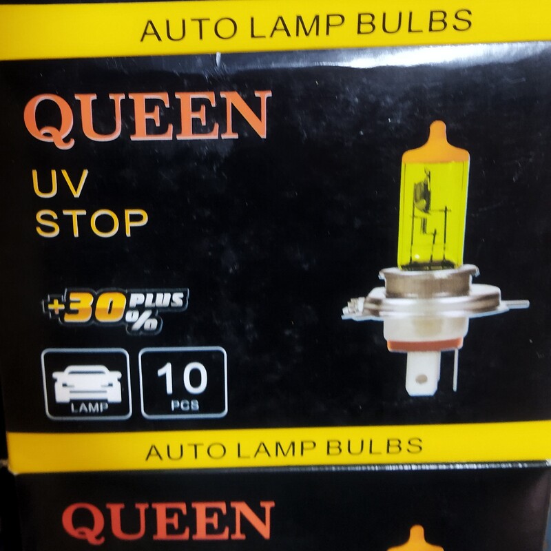 لامپ گازی H4سه خار زرد Queen 100Aفروش 10عدد به بالا همراه با ضمانت 
