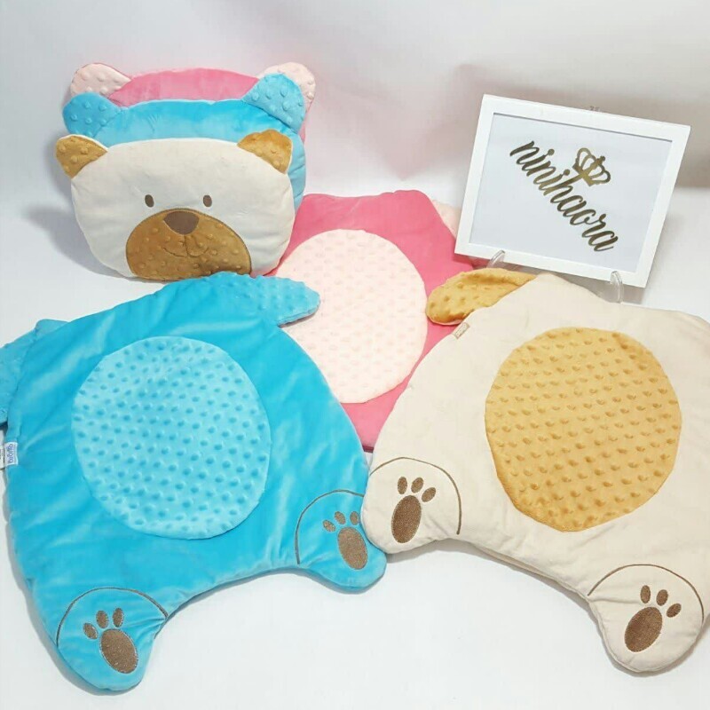 ست خواب نوزادطرح فانتزی خرس دوخت برجسته با پارچه مخمل. شامل تشک و بالشت در ابعاد 45در 48.کیوت و زیبا. 00466 کد