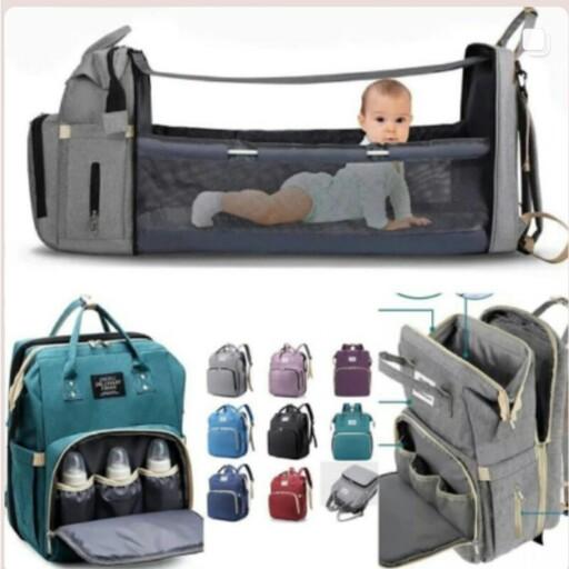 کیف مادر و کودک یک ساک بسیار جادار.سبک. و زیبا با چند کاربرد.کیسه خواب. حمل وسایل مادر و کودک و محل نگهداری موقت کودک 