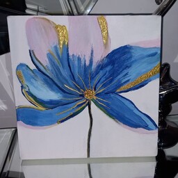 نقاشی روی بوم طرح گل  نقاشی شده با دست رنگ اکروالیک