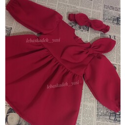 پیراهن مجلسی عیدانه دخترانه مازاراتی سارافون قرمز شیک و خاص لباس پاییزه دخترانه یلدایی 