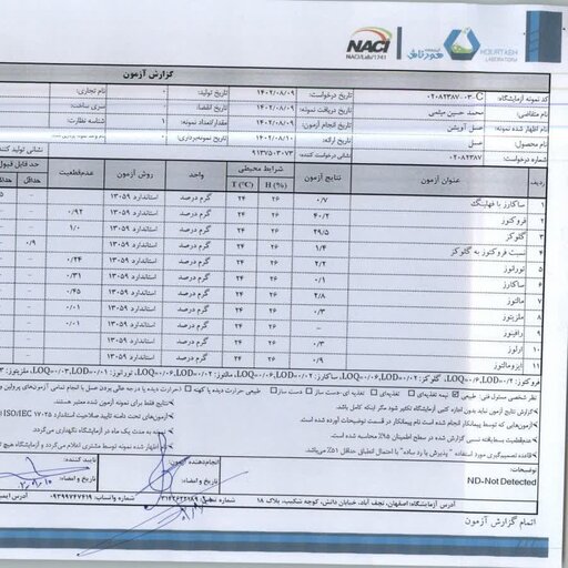 عسل ارگانیک ساکارز 0.1درصد(آویشن و سایر اعشاب‌وحشی)(برداشت جدیدازقله‌های‌کوهستان‌کرکس‌از‌زنبورستان‌خالی‌از‌آنتی‌بیوتیک)