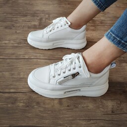 کفش ساده و راحتی دخترانه زنانه رنگ کرم مشکی سفید سایز 37تا 40 زیره پیو راحتی