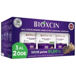پک 3 عددی شامپو ضد ریزش بیوکسین Bioxcin عصاره سیر سیاه مناسب تمام موها حجم 300 میل