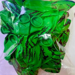 پک 30 عددی بادکنک  خالدار (هندوانه)تولد لاتکس سنگین رنگ سبز خال مشکی (تست شده قبل از ارسال)
