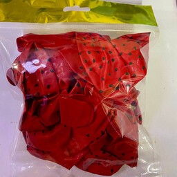 پک 30 عددی بادکنک  خالدار (انار)تولد لاتکس سنگین رنگ قرمز خال مشکی (تست شده قبل از ارسال)