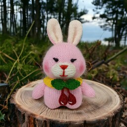 عروسک خرگوش ناز  عروسک بافتنی دستباف