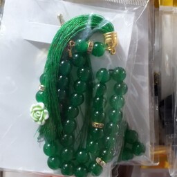 ست تسبیح باگیره روسری رنگ سبز