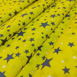 پارچه ملحفه تافته عرض دو متر  ستاره زمینه زرد ملحفه سرای رزاق