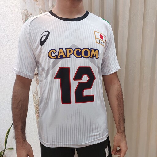 تیشرت باشورت لباس تیم ملی والیبال ژاپن 2023 رنگ قرمز با شماره و اسم 