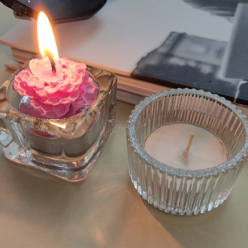 شات وارمر شیشه ای به همراه یک شمع وارمر دست ساز در رنگ دلخواه 