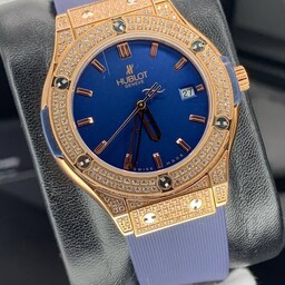 ساعت مچی زنانه هابلوت بند رابر صفحه آبی Hublot 