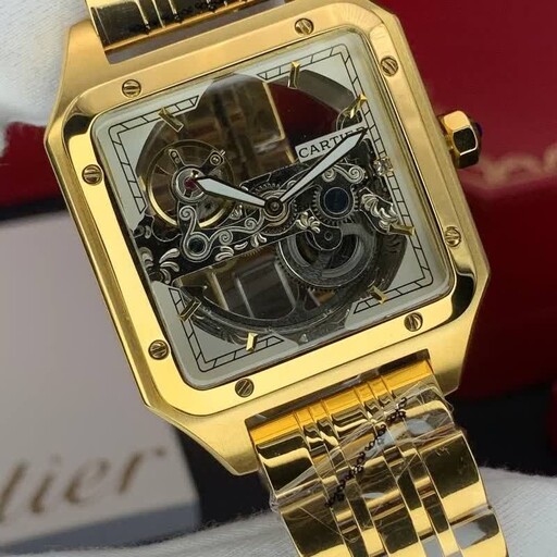 ساعت مچی کارتیر مردانه سوپر لاکچری طلایی رنگ Cartier 