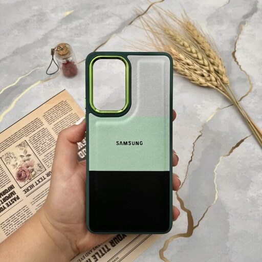 قاب گوشی Galaxy A54 5G سامسونگ مدل چرمی اورجینال سه رنگ متال سبز کد 26422
