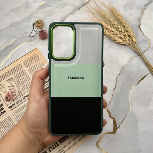 قاب گوشی Galaxy A72 سامسونگ مدل چرمی اورجینال سه رنگ متال سبز کد 77784