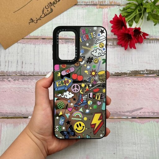 قاب گوشی Galaxy A23 4G سامسونگ CASETiFY  اورجینال آینه ای طرح استیکر کد 67668