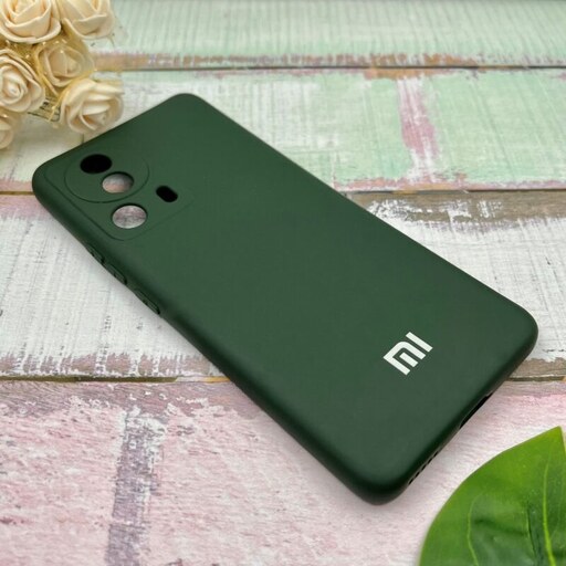 قاب گوشی Xiaomi 13 Lite شیائومی سیلیکونی High Copy محافظ لنز دار سبز کد 90957