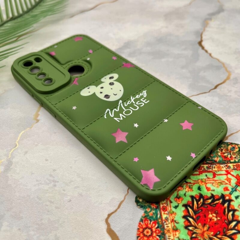 قاب گوشی Redmi Note 8 شیائومی پافری محافظ لنز دار طرح Mickey Mouse سبز کد 32592