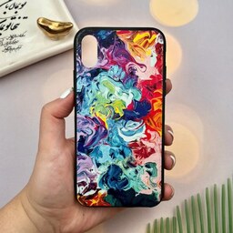 قاب گوشی iPhone X-  iPhone XS آیفون دور ژله ای طرح برجسته فانتزی مدل آبرنگی کد 31828