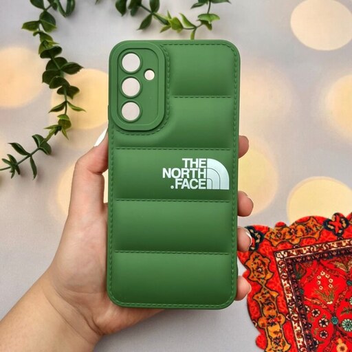 قاب گوشی Galaxy A34 5G سامسونگ پافری محافظ لنز دار طرح THE NORTH FACE سبز کد 29533