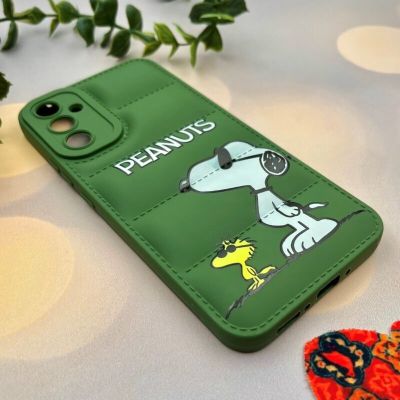 قاب گوشی Galaxy A34 5G سامسونگ پافری محافظ لنز دار طرح کارتونی Peanuts سبز کد 89845