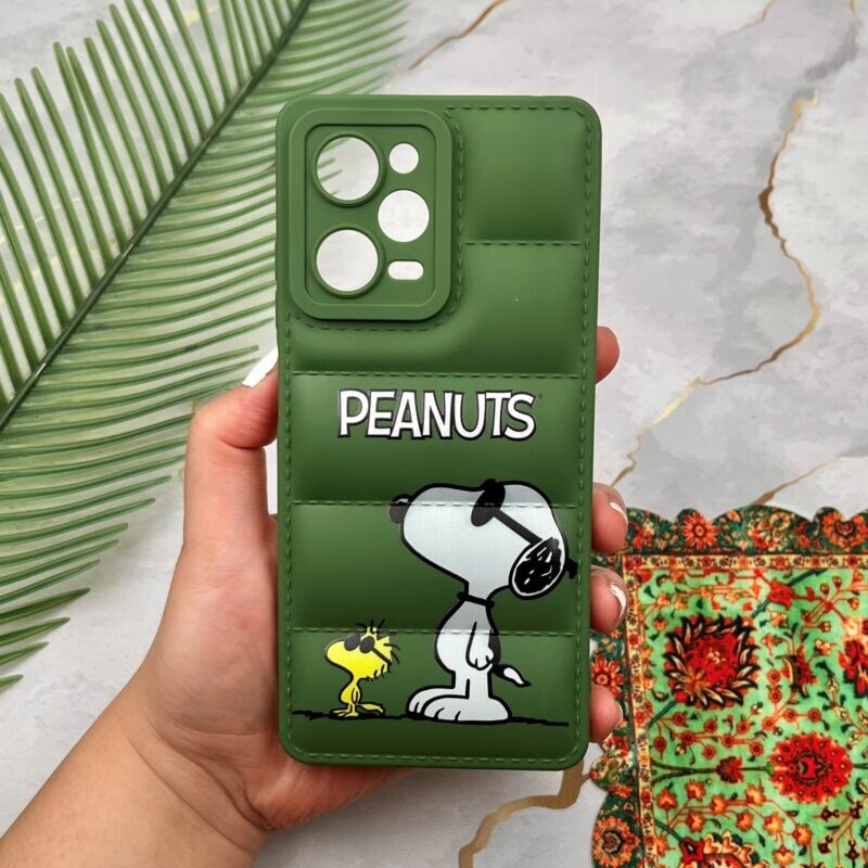 قاب گوشی Poco X5 Pro - Redmi Note 12 Pro 5G شیائومی پافری محافظ لنز دار طرح کارتونی Peanuts سبز کد 60817