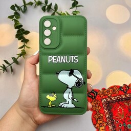 قاب گوشی Galaxy A34 5G سامسونگ پافری محافظ لنز دار طرح کارتونی Peanuts سبز کد 89845
