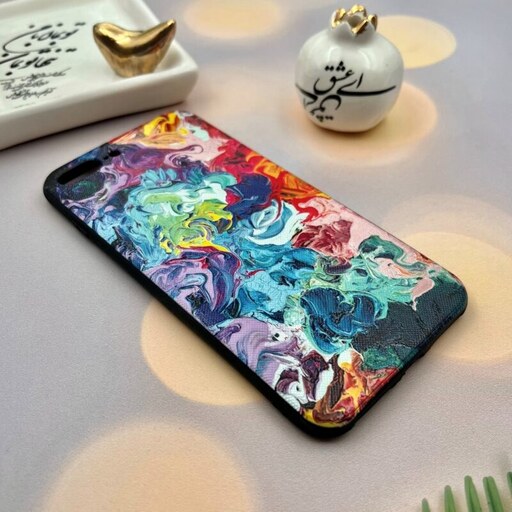 قاب گوشی iPhone 7 Plus - iPhone 8 Plus آیفون دور ژله ای طرح برجسته فانتزی مدل آبرنگی کد 85346