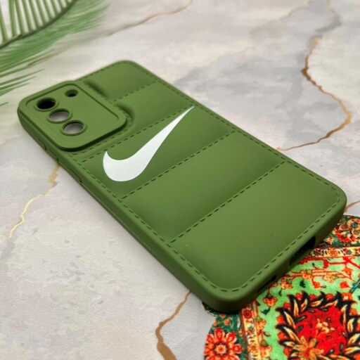 قاب گوشی Galaxy S21 FE سامسونگ پافری محافظ لنز دار طرح NIKE نایک سبز کد 41167