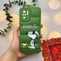 قاب گوشی Redmi Note 10 4G - Redmi Note 10S - Poco M5S شیائومی پافری محافظ لنز دار طرح کارتونی Peanuts سبز کد 54758