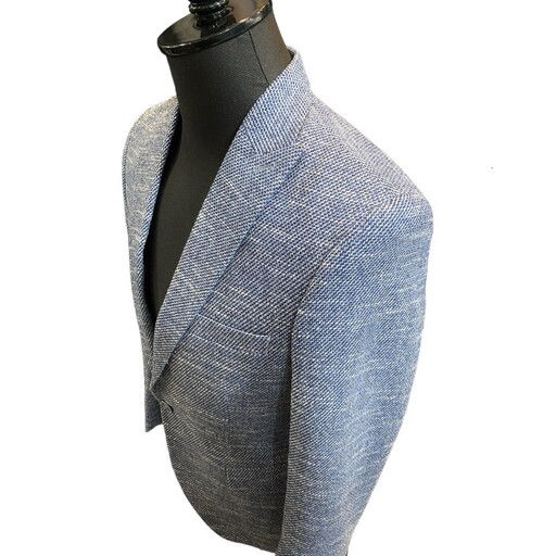 کت تک  اسپرت آبی پارچه بانجو پشمی در سایز بندی 46      48     50    52