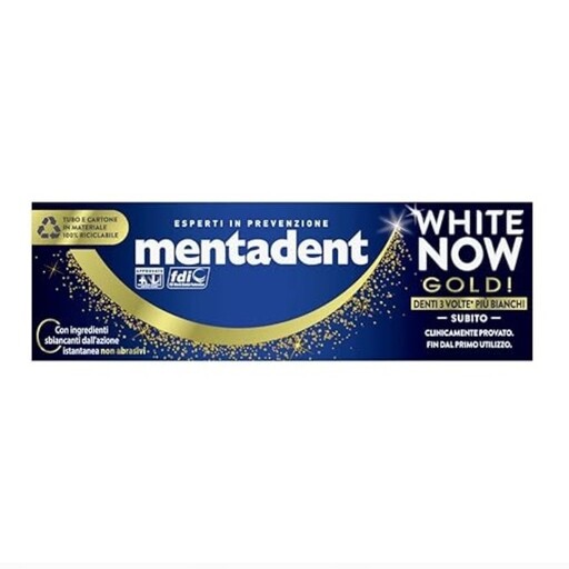 خمیر دندان سفید کننده فوری منتادنت Mentadent سری WHITE NOW مدل GOLD

