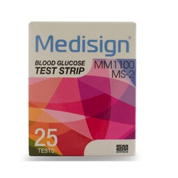 نوار تست قند خون مدیساین Medisign بسته 25 عددی