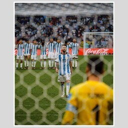 پوستر  مسی پنالتی جام جهانی سایز  کوچک (A5)