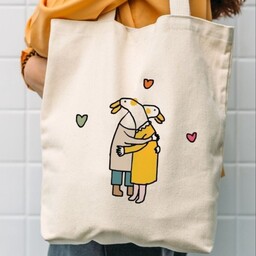 کیسه پارچه ای خرید(توت بگ) نقاشی شده با دست وقابل شستشو و رنگ ثابت