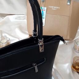 کیف مجلسی زنانه وزن 60 گرم در دو رنگ کرم و مشکی دارای بند دستی و بند بلند ارسال رایگان
