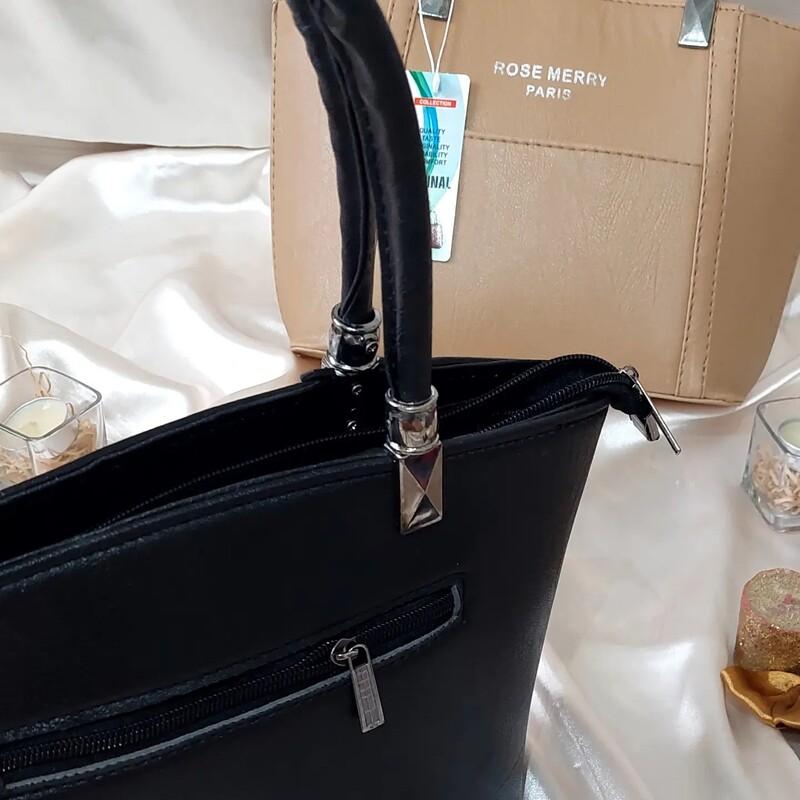 کیف مجلسی زنانه وزن 60 گرم در دو رنگ کرم و مشکی دارای بند دستی و بند بلند ارسال رایگان