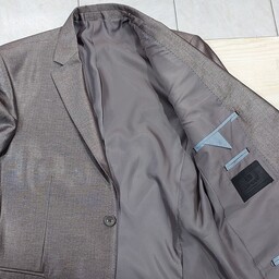 کت تک مردانه رنگ قهوه ای نیمه براق تا براق خاص سایز 48 با قواره  سایز 46