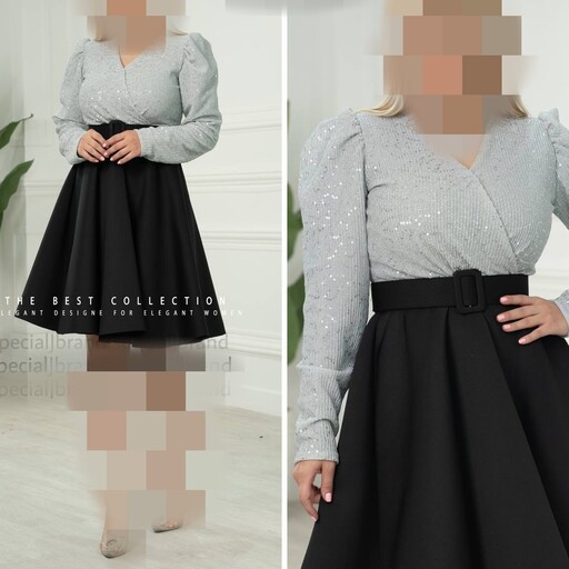 لباس مجلسی عروسکی مدل توتیا سایزبندی 38 الی 50 رنگبندی ژورنال-لباس مجلسی کوتاه دخترانه-لباس مجلسی عروسکی کوتاه زنانه