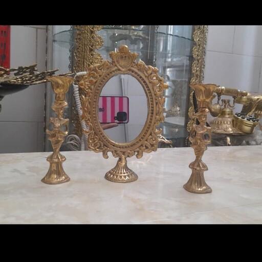 آینه شمعدان برنزی