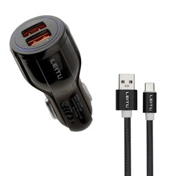 شارژر فندکی ماشین لیتو مدل LC C4 به همراه کابل تبدیل USB  C