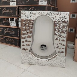 توالت زمینی کوتینگ سفید طلا ریملس  طبی با طرح جذاب پس کرایه هزینه ارسال برعهده مشتری میباشد